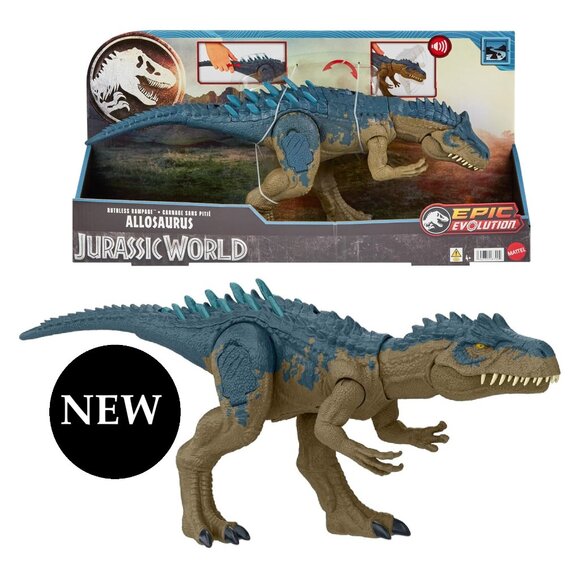 NEW Mattel Jurassic World Ruthless Rampaging Allosaurus Dinosaur Toy Action - Picture 1 of 15